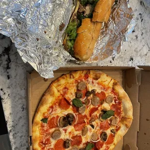 Classic Chop Cheese and a Dolci Pizza