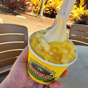 Dole Whip in Cup with Topping (Pineapple Chunks) $8.50