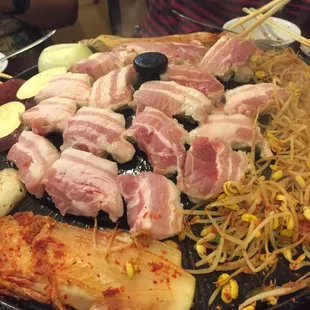 The larger portion of samgyeopsal (pork belly)!