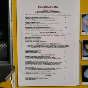menu