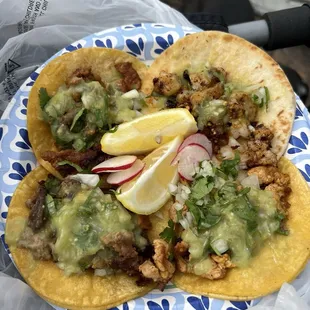 Tacos (one of each) $3.50 each except shrimp which was $3.75