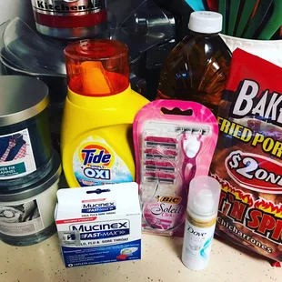 the contents of a kitchen counter