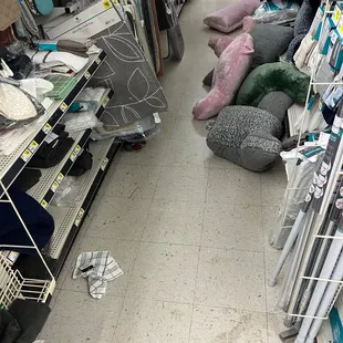 Dirty floor product on ground