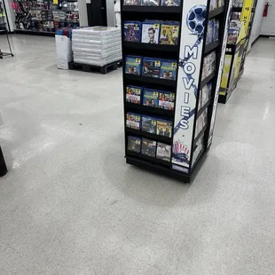 a display of dvds in a store