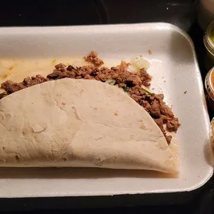 Delicious asada taco.