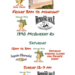 Our Schedule 10-28-21 thru  10-31-21