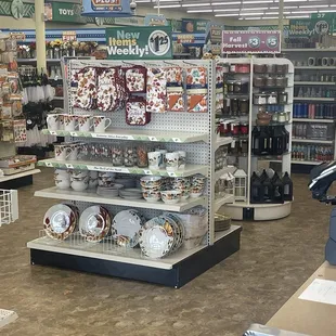 Seasonal displays already out and organized.