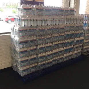 A good price on bottled water.