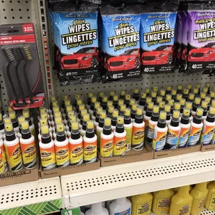 a display of cleaning products