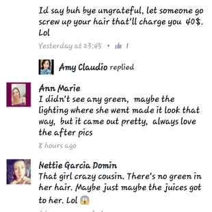 Already posted my review, if you complain the stylist will post negative comments about you on FB...SMH. come at your own risk!