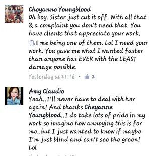 Already posted my review, if you complain the stylist will post negative comments about you on FB...SMH. come at your own risk!