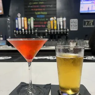 Cosmopolitan and a beer