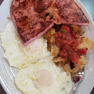 Ham Steak and Eggs