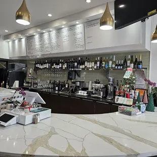 the counter and bar area