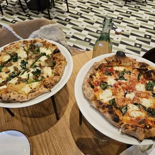 The rustica on the left and margherita on the right