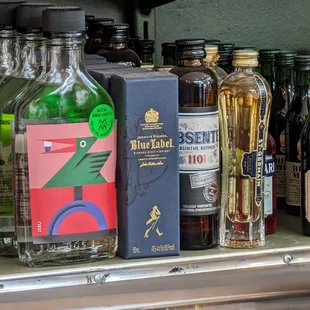 bottles of liquor on a shelf