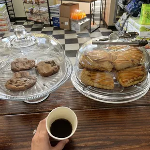 Pastries cookies and coffee