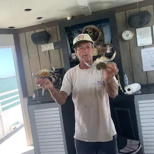2 egg carrying blue crabs that got released after this picture.