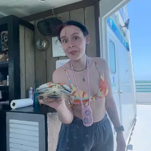 I caught crabs in mustang island!