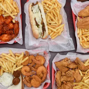 a variety of food items