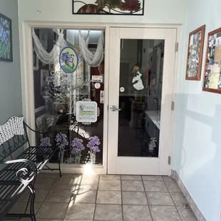 Door from the hallway into CW&apos;s Purple Iris