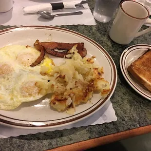 Mom-Fri until 12- only $4.99!!!!! YUM think I&apos;ll do sausage next time and extra fry the potatoes!