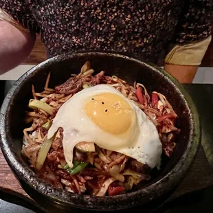 Stir Fry Dolsot with Pork Belly.