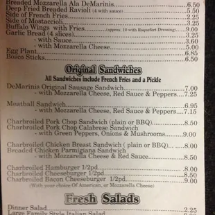 Appetizers and Sandwiches