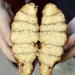 Inside of Cinnamon Roll - huge, super fluffy and donut-like, not that cinnamon-y