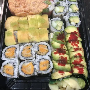 Island Roll, Triple Spicy Double Tuna Roll, Dragon Roll, Cucumber and Avocado Roll, Sweet Potato Tempura Roll