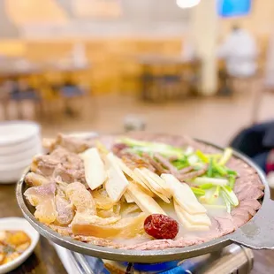 a plate of food on a table