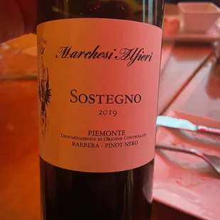 a bottle of wine