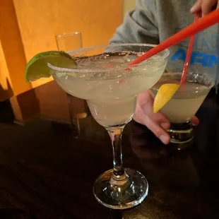 Happy hour drinks: margarita and lemon drop