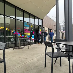 Outside seating and entrance