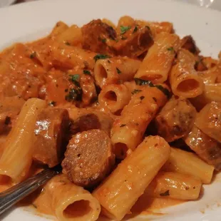 Sausage pasta in tomato cream sauce @missericayvette