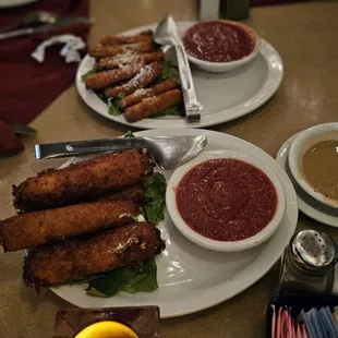 Mozzarella logs and Fried Zucchini