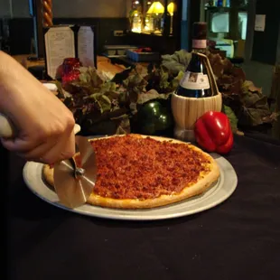 Our signature pizza, ground pepperoni