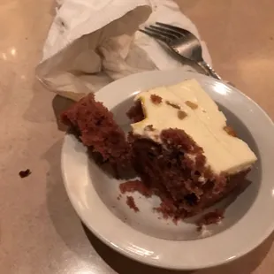 Carrot cake was very good.