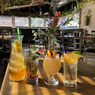 a variety of cocktails