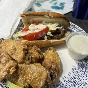 Take out cheesesteak &amp; wings