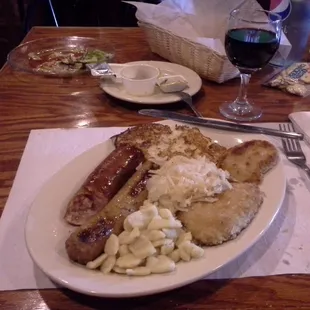 The Octoberfest Sampler (notice the spaetzle featured in the foreground)!!