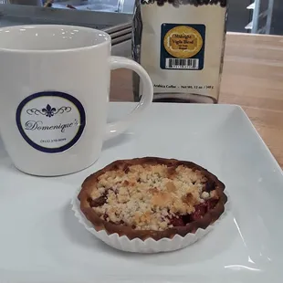 Rhubarb Streusel Tart and Mystic Monk Coffee