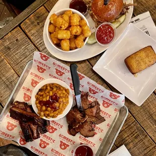 Pulled pork sandwich &amp; two meat combo