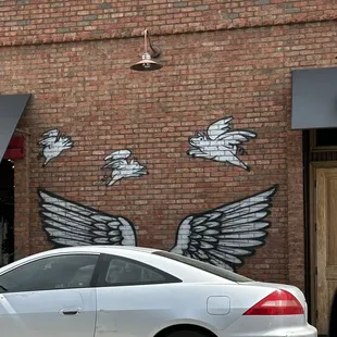 Art work on side of building