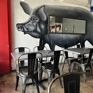 A photo of part of the sitting inside