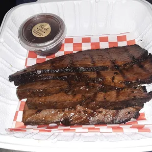 Beef brisket is pretty tasty, was recommended by server. Tastes great with their bacon mac and cheese.