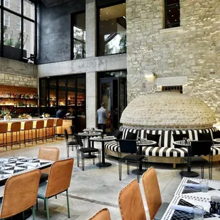 Our historic cistern preserves historic charm within the outdoor seating area.
 
 Photo by Amanda Spencer