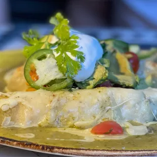 Green Chile and Chicken Enchiladas