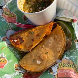 Quesabirria with consommé