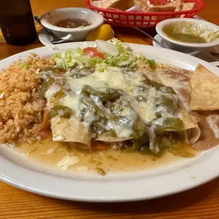 Chicken Enchilada and green chilies